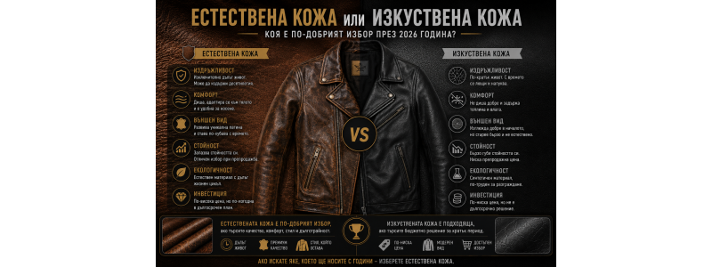Естествена кожа или изкуствена кожа: Коя е по-добрият избор през 2026 година
