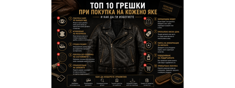 Топ 10 грешки при покупка на кожено яке и как да ги избегнете